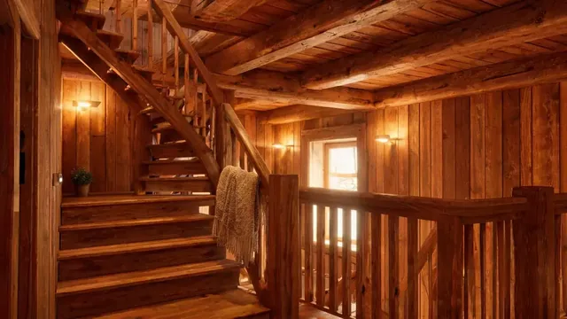 Escalier de chalet en bois en Valais